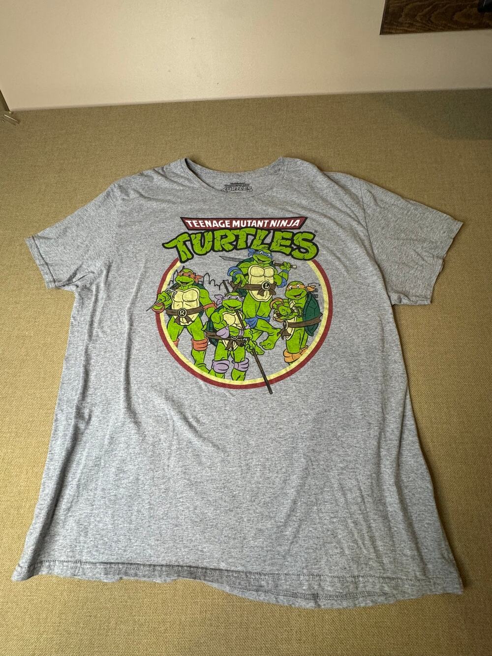 Nickelodeon TMNT Teenage Mutant Ninja Turtles Mens XL Gray Graphic T Shirt
